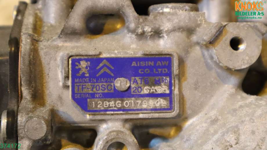 Girkasse automat til Peugeot 308 2011-2013 (Type I, Fase 2)  (PEUGEOT|2231 N3|98 139 483 80|)