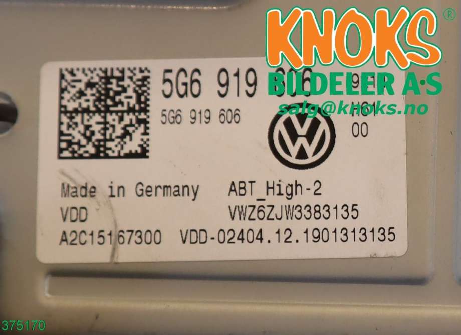 Instrument kjørecomputer til VW e-Golf 2017-2020 (Fase 2)  (VOLKSWAGEN|5G6 919 606 C|)