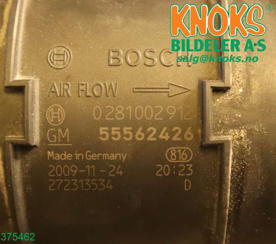 Luftmengde/luftmassemåler til Opel Insignia A 2009-2014 (OPEL|12671611|)