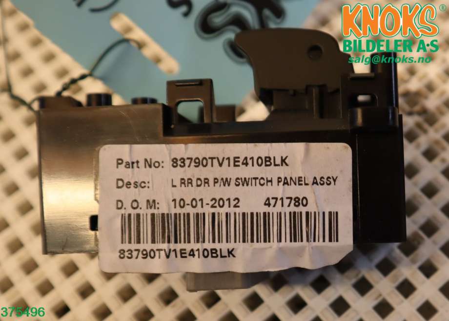 Bryter ruteheis til Honda Civic 2006-2011 (Type VIII) (HONDA|83790TV1E410BLK|)