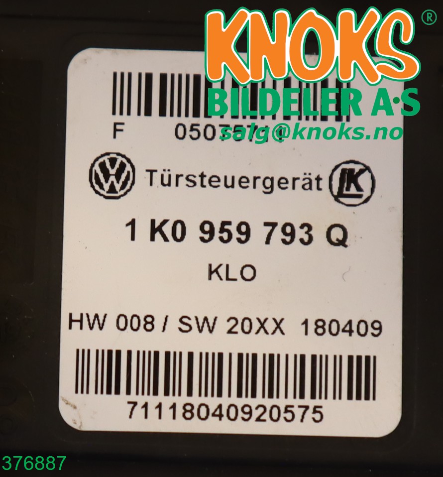 Ruteheis venstre foran til VW Golf VI 2008-2012  (VOLKSWAGEN|5K0 959 701 E|)