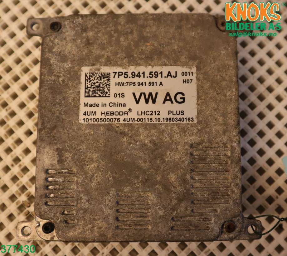 Styreenhet xenon/ballast til VW e-Golf 2017-2020 (Fase 2) (VOLKSWAGEN|7P5 941 591 AJ|)