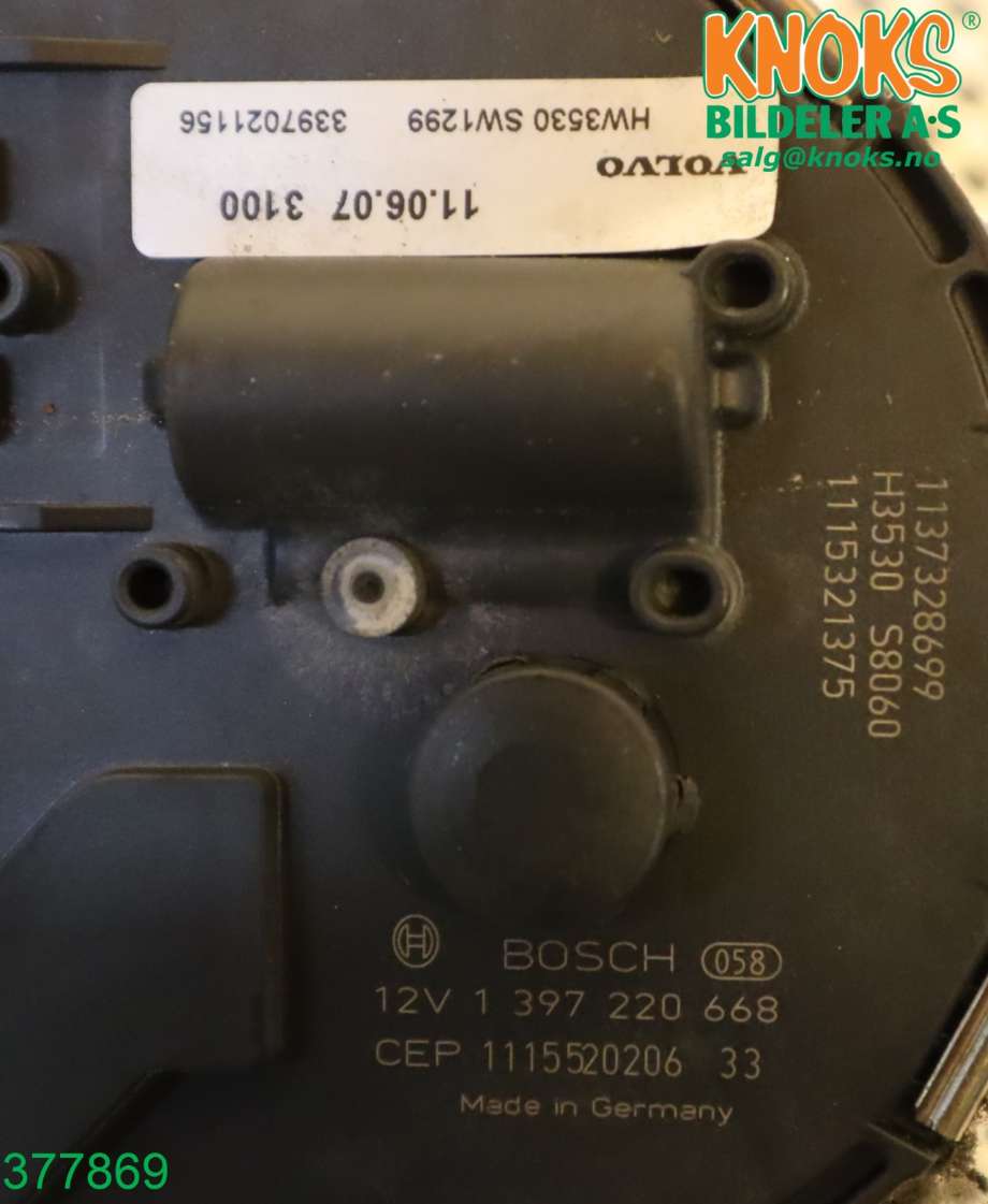 Viskermotor frontrute til Volvo V50 2007-2012 (Fase 2) (VOLVO|31253518|)
