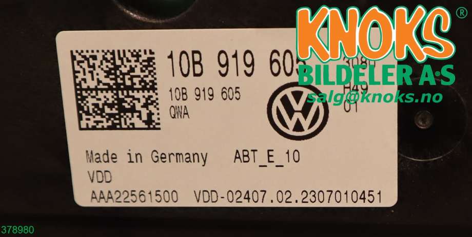 Instrument kjørecomputer til VW ID.3 2020-->>  (VOLKSWAGEN|10A 919 605 M|)