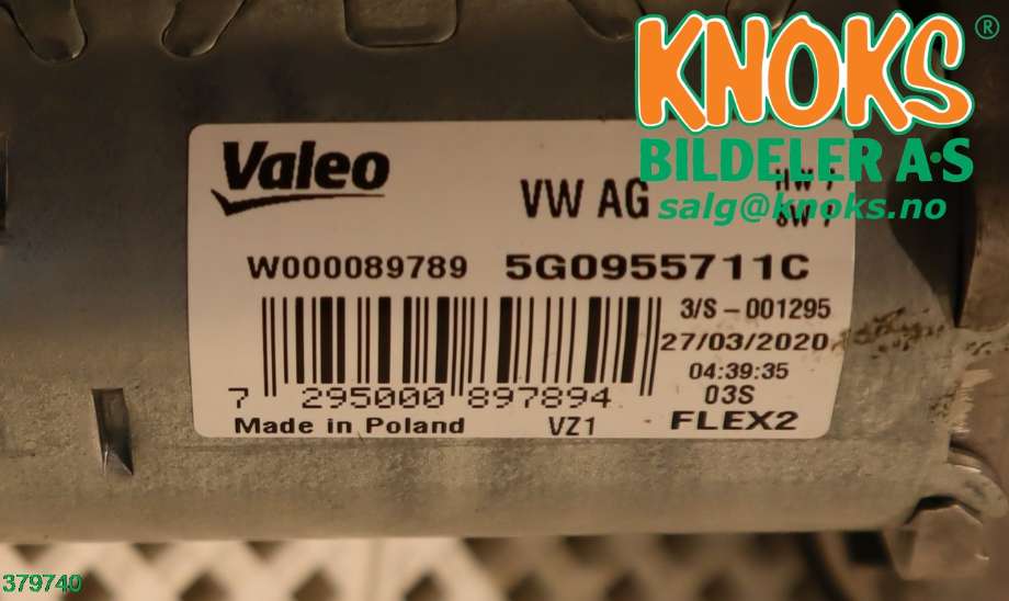 Viskermotor bakrute til VW e-Golf 2017-2020 (Fase 2)  (VOLKSWAGEN|5G0 955 711 C|5G0 955 711 D|)