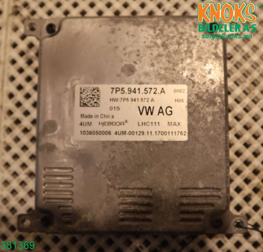 Styreenhet xenon/ballast til VW e-Golf 2017-2020 (Fase 2) (VOLKSWAGEN|7P5 941 572 A|)