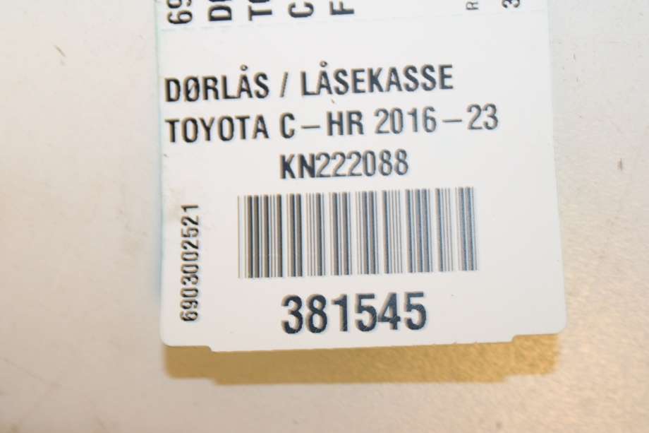 Låsekasse høyre bak til Toyota C-HR 2016-->> (TOYOTA|69050F4030|)