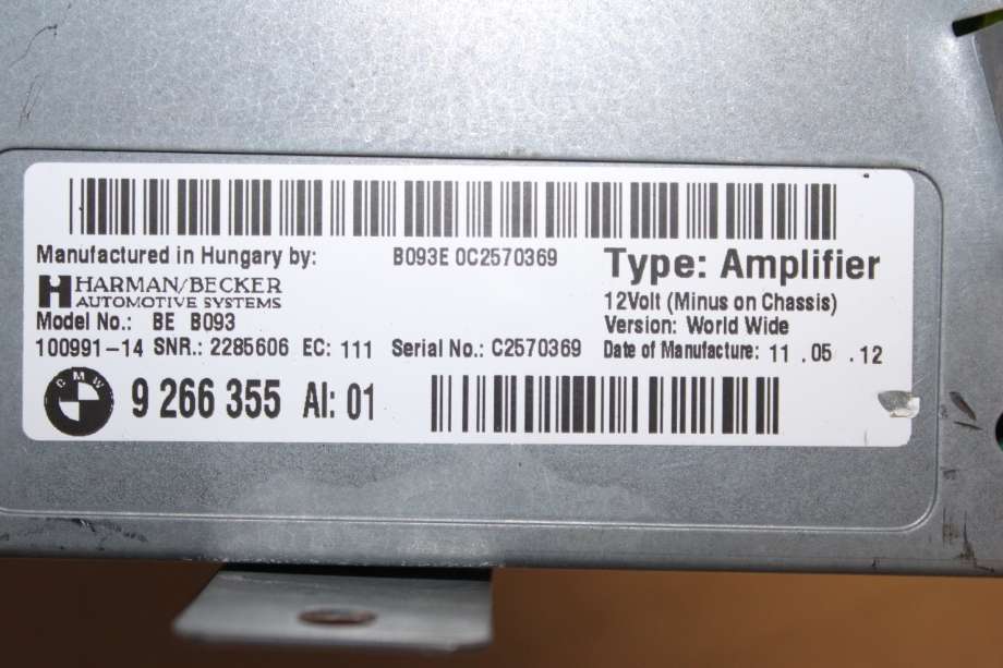 Bilstereo forsterker til BMW 5-Serie 2010-2017 (F10/F11) (F10/F11) (BMW|65 12 9 312 592|)