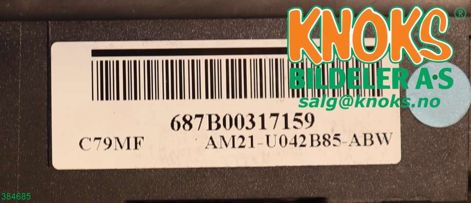 Airbag rattpute til Ford Mondeo 2007-2010 (Type IV, Fase 1)  (FORD|AM21-U042B85-ABW|)