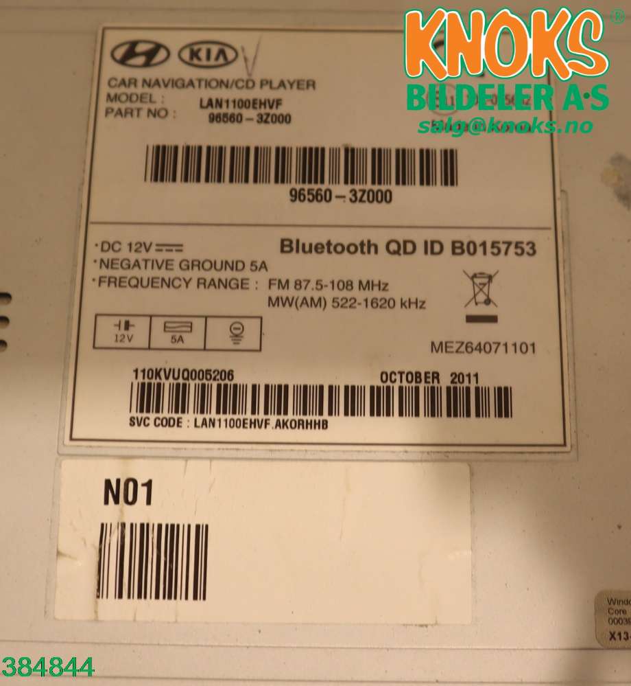 Bilstereo til Hyundai i40 2012-2017  (HYUNDAI|96560 3Z0004X|)