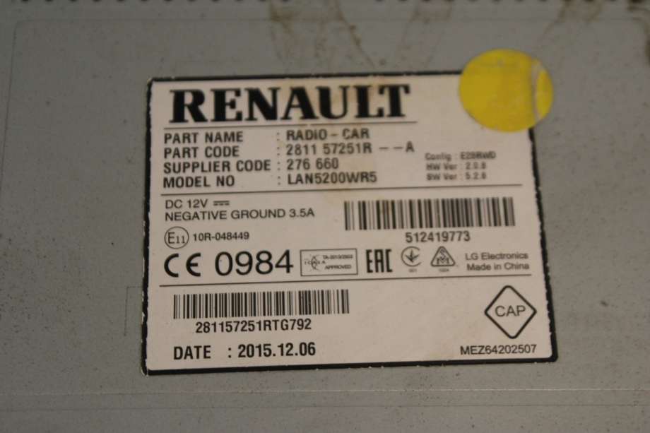 Bilstereo navigasjon til Opel Vivaro B 2014-2019  (OPEL|281157251R|)