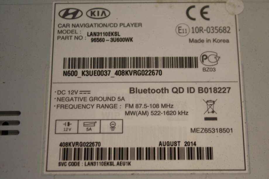 Bilstereo til Kia Sportage 2010-2016 (Type III)  (KIA|96560-3U700|)