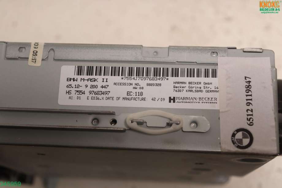 Bilstereo til BMW 3-Serie 2005-2011 (E90/E91/E92/E93) (E90/E91/E92/E93) (BMW|65 12 9 232 250|)