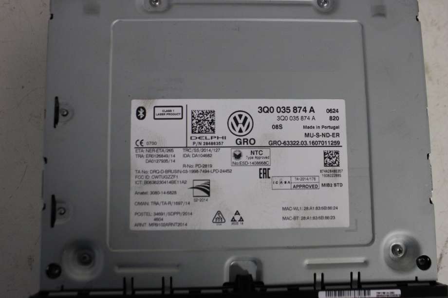 Bilstereo navigasjon spiller til VW Passat 2015-2019 (Fase 1) (B8) (B8) (VOLKSWAGEN||3Q0 035 874 A)