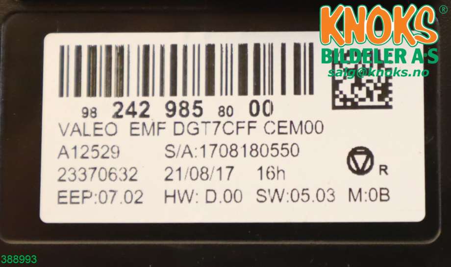 Instrument kjørecomputer til Peugeot 308 2013-2021 (Type II)  (PEUGEOT|98 120 065 80|98 366 239 80|)