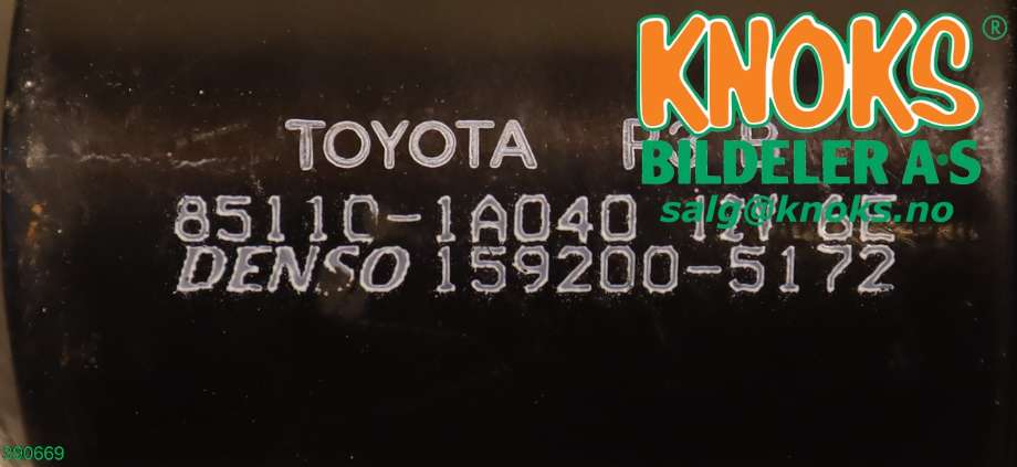 Viskermotor frontrute til Toyota Corolla 2002-2007  (TOYOTA|8511C1A040|1592005172|)