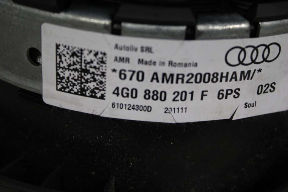 Airbag rattpute til Audi A6 2011-2014 (Type IV, Fase 1) (C7) (C7) (AUDI|4G0 880 201 F|)
