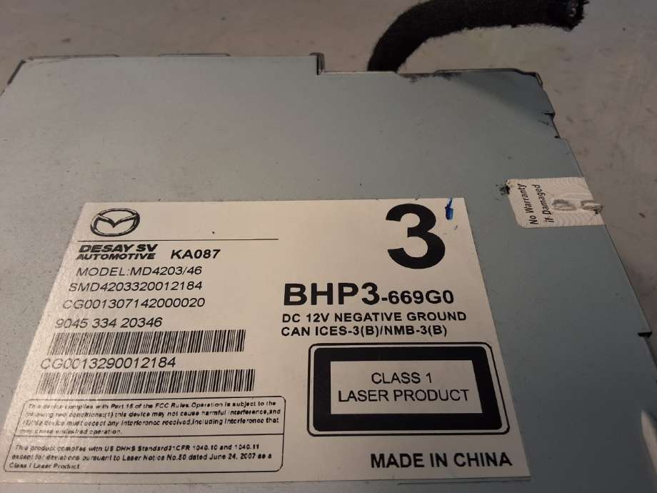 Bilstereo til Mazda 3 2013-2016 (Type III, Fase 1)  (MAZDA|BHP3669G0|)