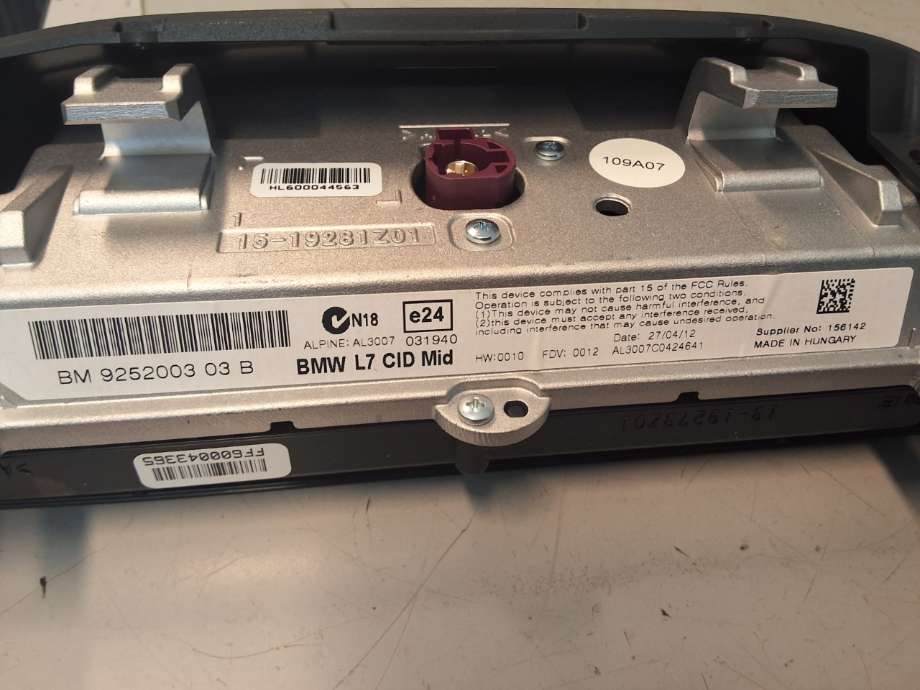 Instrument kjørecomputer til BMW 3-Serie 2012-2018 (F30/F31/F34) (F30/F31/F34) (BMW|65 50 9 292 247|)