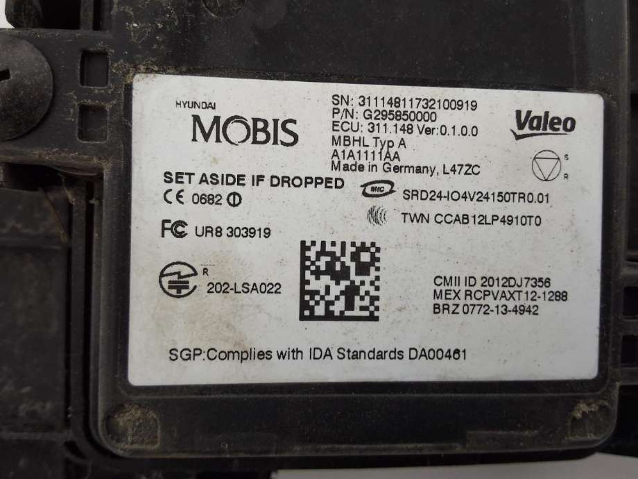 Sensor radar til Hyundai Ioniq Electric 2016-2019 (Fase 1)  (HYUNDAI|95811G 2000|)