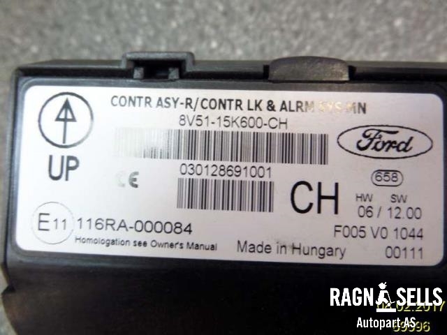 Styreenhet sentrallås til Ford Fiesta 2008-2012 (Type VI, Fase 1)  (8V5115K600CH|)