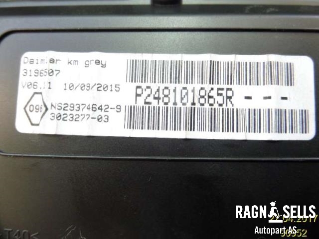 Speedometer til Mercedes Citan 2012-2021 (W415) (W415) (3196507||P248101865R)