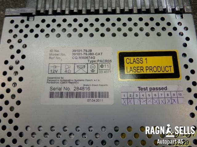 Bilstereo til Suzuki SX4 2009-2013 (Type I, Fase 2)  (3910179JB|CQMX0674G|3910179JB0CAT)