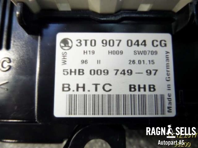 Varmeapparat betjening til Škoda Yeti 2014-2017 (Fase 2)  (3T0907044CG||5HB00974997)