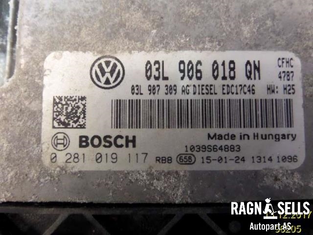 Styreenhet motor til Škoda Yeti 2014-2017 (Fase 2)  (03L906018QN|1K0905851|0281019117)