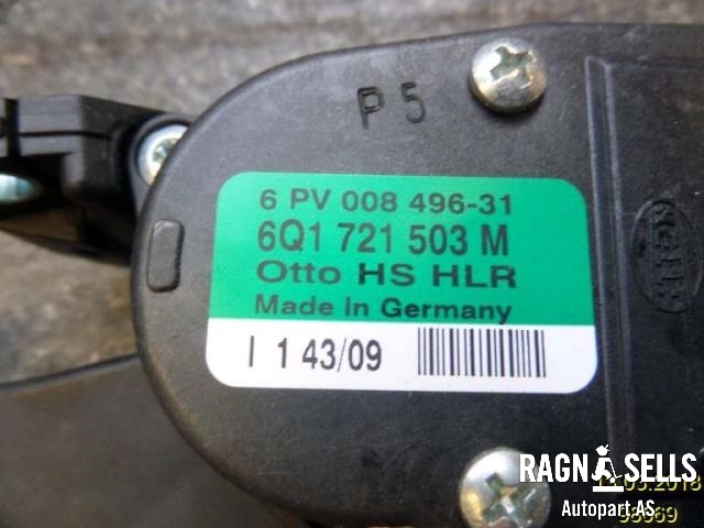 Pedal gass til VW Polo 2009-2014 (Type V, Fase 1) (6Q1721503M||6PV00849631)