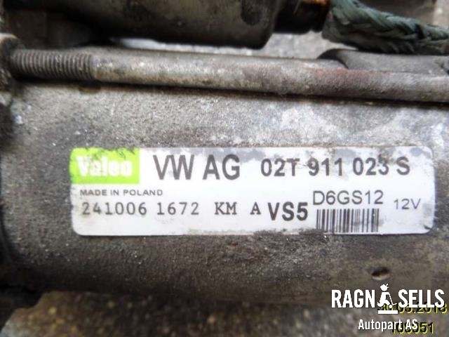 Starter til Škoda Fabia 2000-2007 (Type I)  (02T911023S|02T 911 023 G|D6GS12)