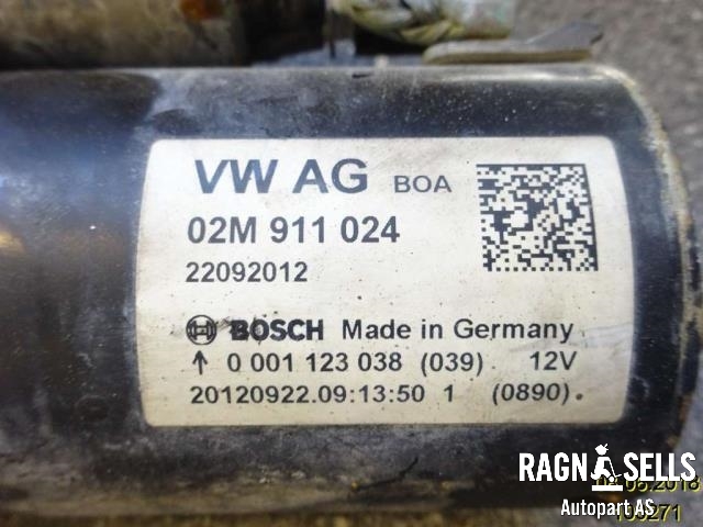 Starter diesel til VW Caddy 2010-2015 (Type III, Fase 2)  (02M911024||0001123038)