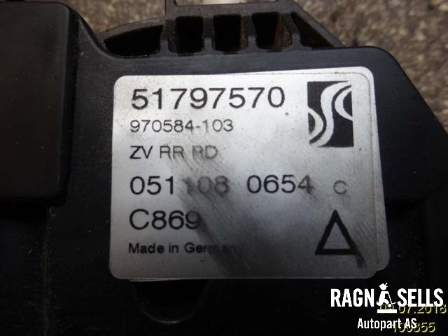 Sentrallås høyre bak til Fiat Punto 2006-2010 (Type III, Fase 1)  (51797570|)