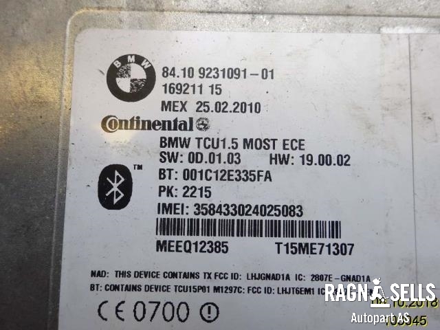 Styreenhet bluetooth til BMW 3-Serie 2005-2011 (E90/E91/E92/E93) (E90/E91/E92/E93) (84 10 9 219 824|84 10 9 231 091|84 10 9 231 093)