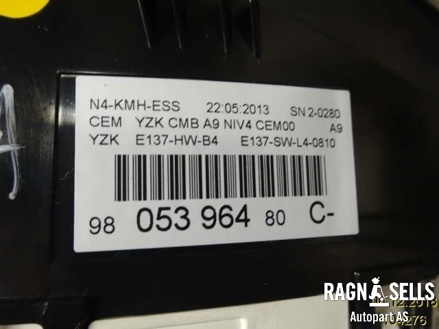 Speedometer til Peugeot 2008 2013-2019 (Type I)  (9805396480C|96 780 298 80|9805341480)