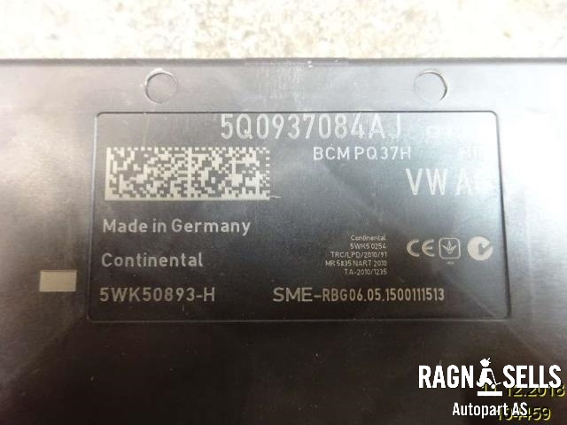 Styreenhet comfort (BCM) til VW e-Golf 2014-2017 (Fase 1)  (5Q0937084AJ|5Q0 937 084 AJ|5WK50893H)