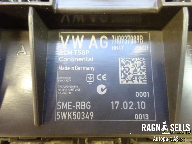 Styreenhet comfort (BCM) til VW Polo 2009-2014 (Type V, Fase 1) (7H0937089B||5WK50349)