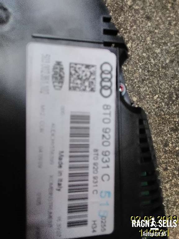 Speedometer til Audi A5 2007-2016 (Type I)  (8T0920931C|503002361102)