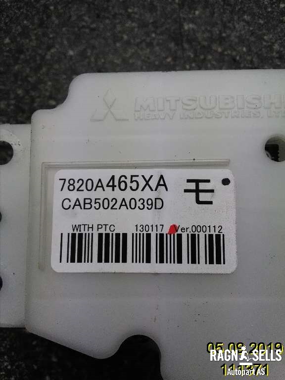 Varmeapparat betjening til Mitsubishi Outlander 2012-2015 (Type III, Fase 1)  (7820A465XA|CAB502A039D)