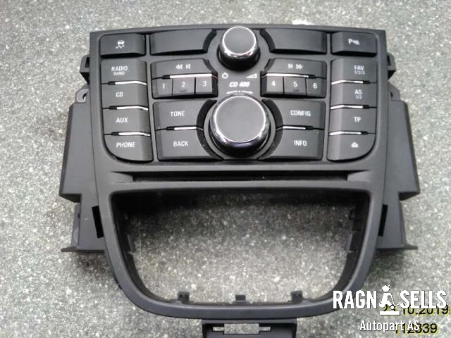 Bilstereo betjeningspanel til Opel Astra J 2010-2015  (1781033|1333721|13337218)
