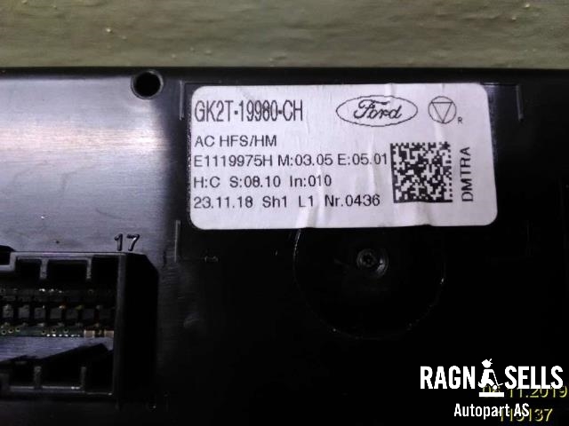 Varmeapparat betjening til Ford Transit 2014-->> (GK2T19960CH|)