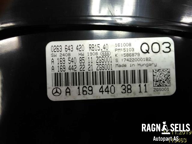 Speedometer til Mercedes B-Klasse 2008-2011 (Fase 2) (W245) (W245) (A1694403811|0263643420)
