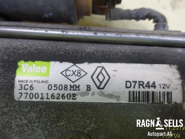 Starter diesel til Opel Vivaro A 2001-2006  (VALEO|4414402|7700116260E|D7R44|91167270|93160655|1638136880|4411195|91169473|93161437|93198232|93861372|93863425|93161060|4414533|4430696|4433974|4418065|4419084|4412612)