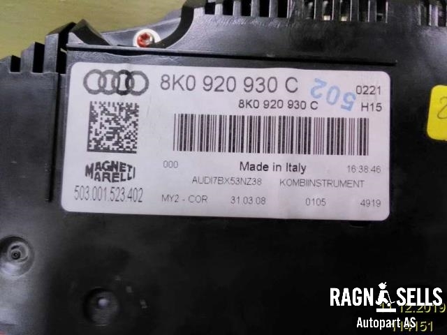 Speedometer til Audi A4 2007-2014 (Type IV) (B8) (B8) (8K0920960C||503001523402)