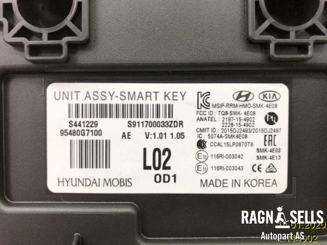 Styreenhet nøkkelfri/keyless til Hyundai Ioniq Electric 2016-2019 (Fase 1)  (95480G7100|)