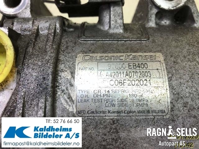Aircondition kompressor til Nissan Navara 2005-2010 (Fase 1) (D40) (D40) (92600EB40B|92600EB400|)