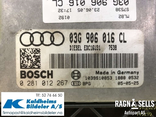 Styreenhet motor til Audi A4 2004-2008 (Type III) (B7) (B7) (03G906016CL|0281012267)