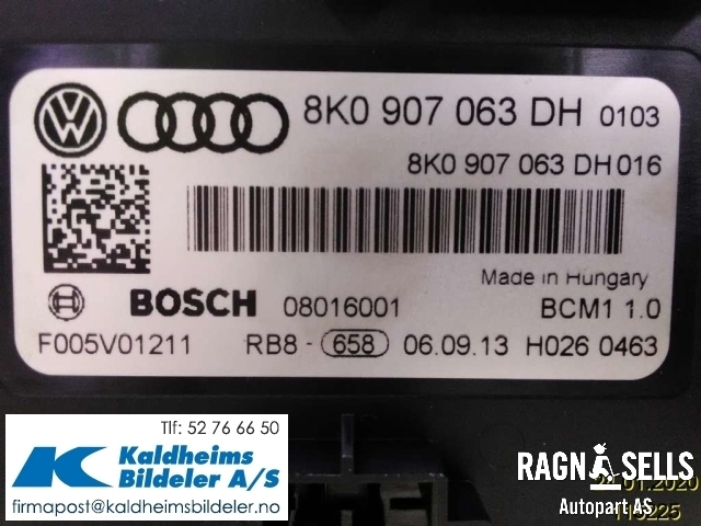 Styreenhet diverse til Audi A4 2007-2014 (Type IV) (B8) (B8) (8K0907063DH|F005V01211)