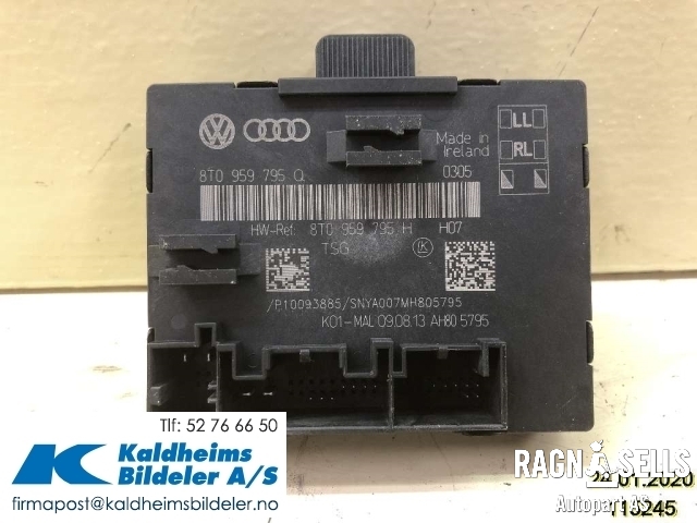 Styreenhet dør venstre foran til Audi A4 2007-2014 (Type IV) (B8) (B8) (8T0959795H|P10093885)