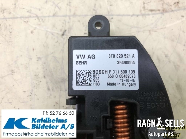 Varmeapparat motstand til Audi A4 2007-2014 (Type IV) (B8) (B8) (BEHR|8T0 820 521 A|F011500109)